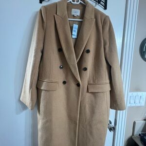 LOFT Women's Tan Double-Breasted Trench Coat